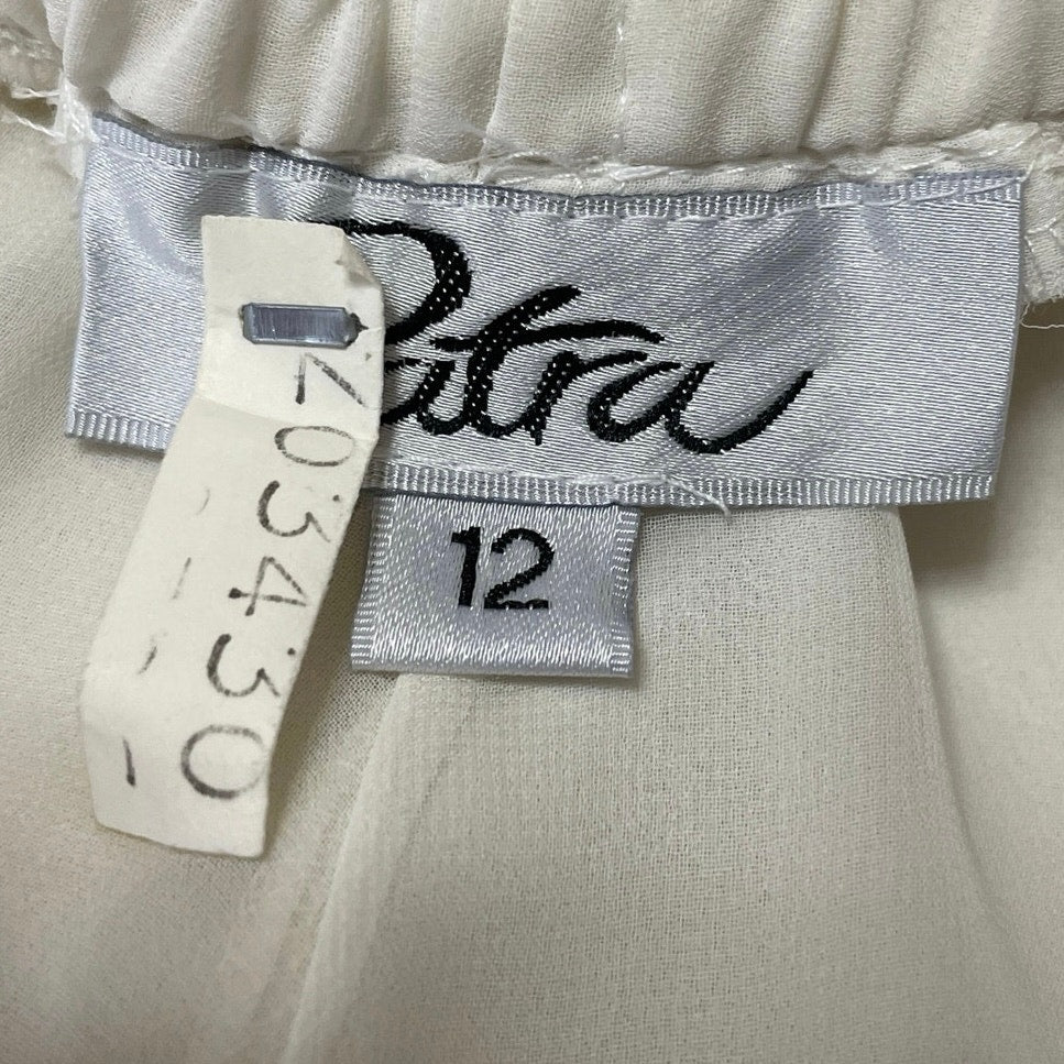 Vintage 90s Patra Women's White High Waisted Pleated A Line Midi Skirt Size 12 - Image 4
