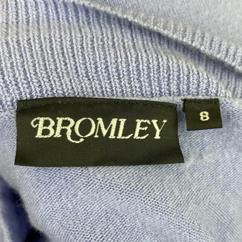 Vintage Bromley Women's Purple Acrylic Soft Knit Crew Neck Long Sleeve Cardigan Top - Image 6
