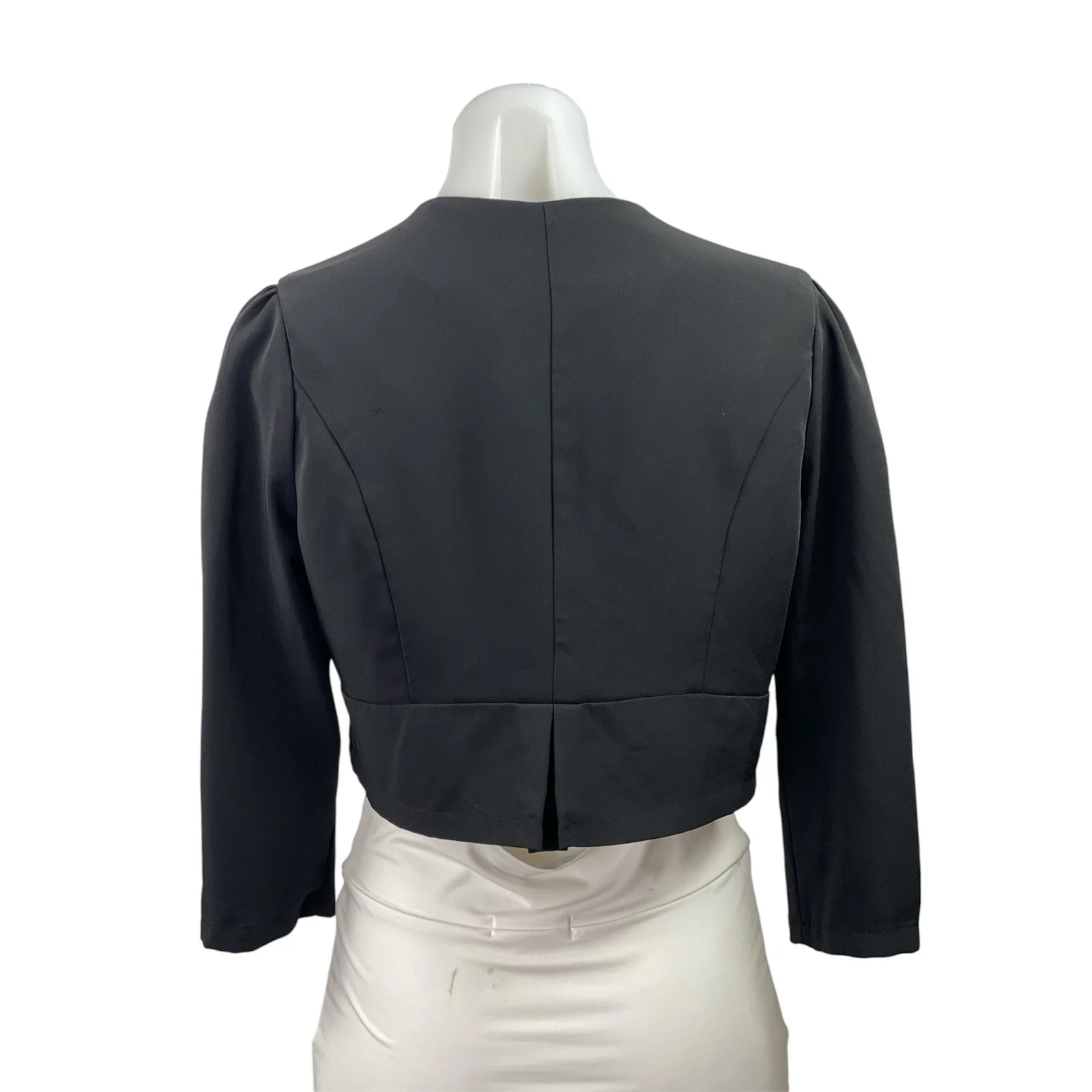 Viseversa Women's Black Long Sleeve Notch Lapel Cropped Blazer Coat Jacket Sz M - Image 3