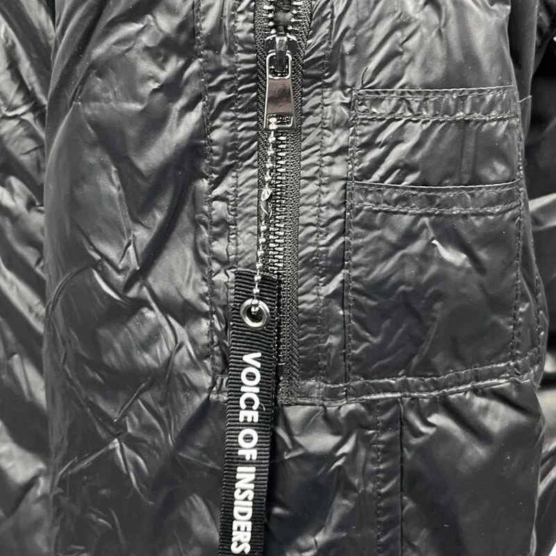 Voice of Insiders Aviator Black Detachable Hoodie Down Puffer Coat Jacket Sz M/L - Image 5