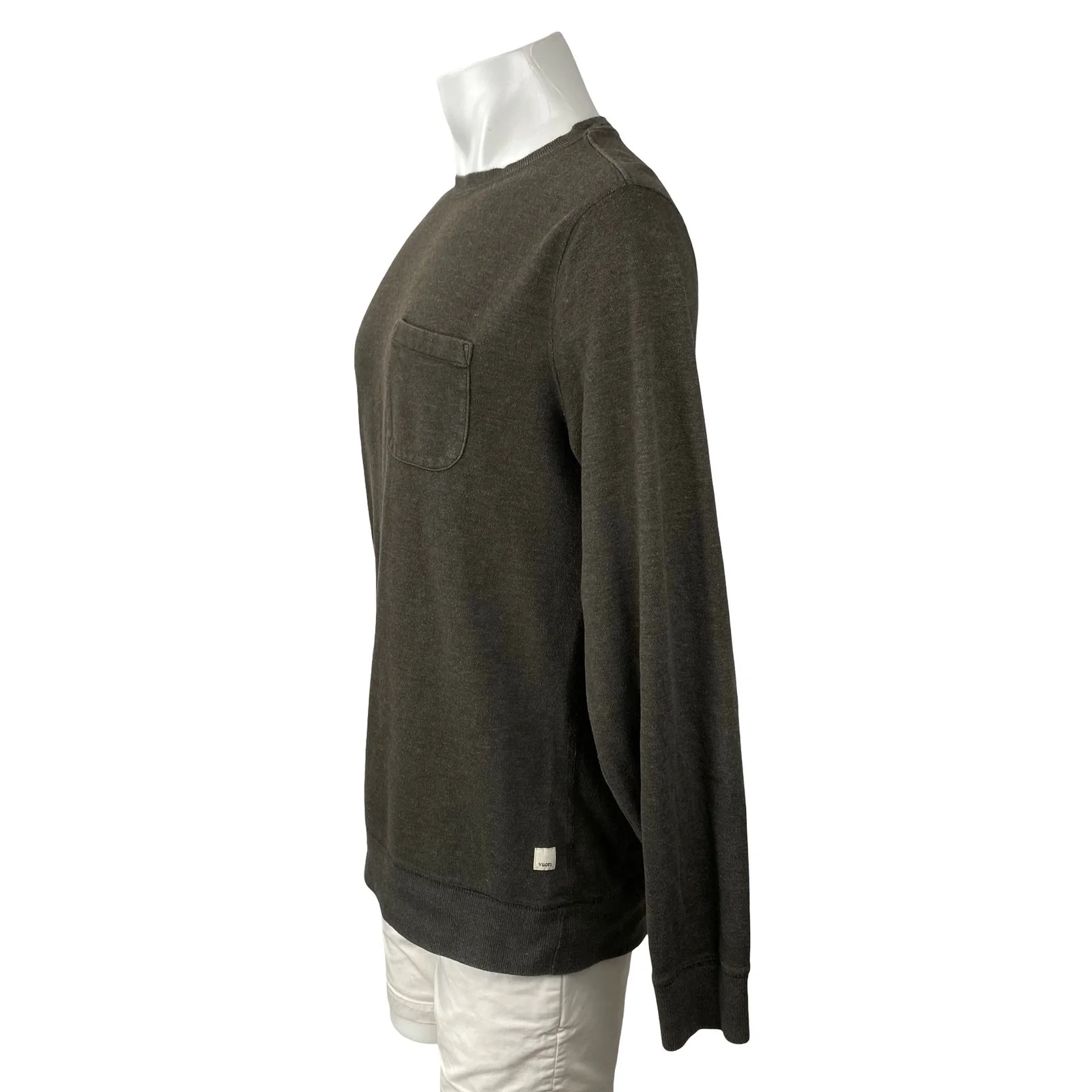 Vuori Men's Dark Gray Crew Neck Long Sleeve Sweater Sweatshirt Tee T-Shirt Top L - Image 3
