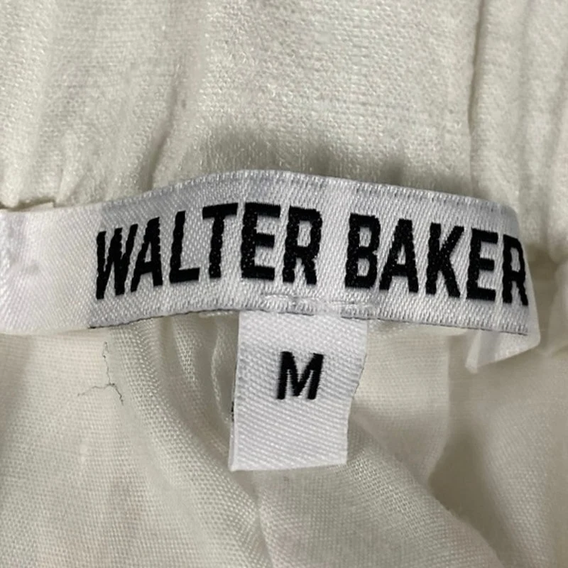 Walter Baker Women's White Linen High Waisted Pleated Casual Mini Shorts Size M - Image 4