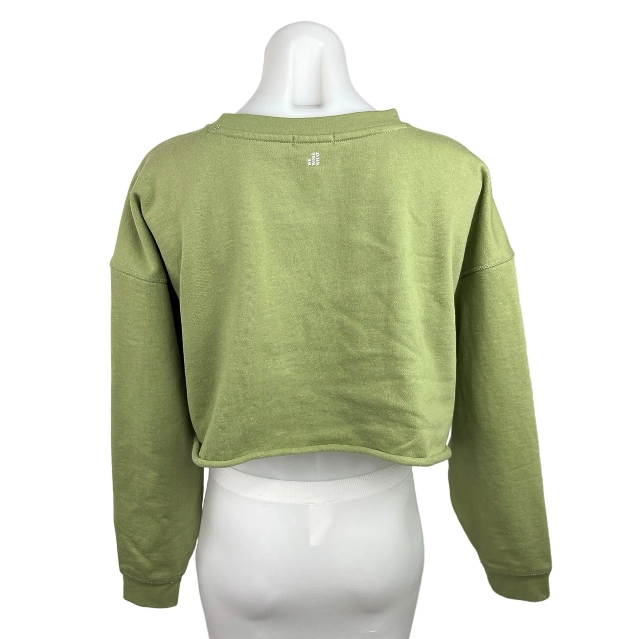 WeWoreWhat Green Round Neck Long Sleeves Pullover Cropped Top Sweatshirt Size S - Image 2