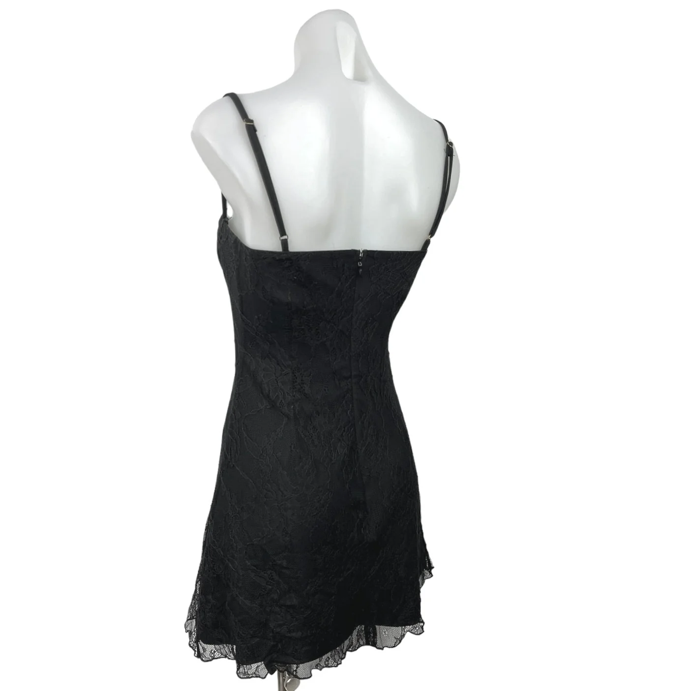 WeWoreWhat Women's Black Spaghetti Strap Back Zipper Bustier Mini Dress Size 6 - Image 2