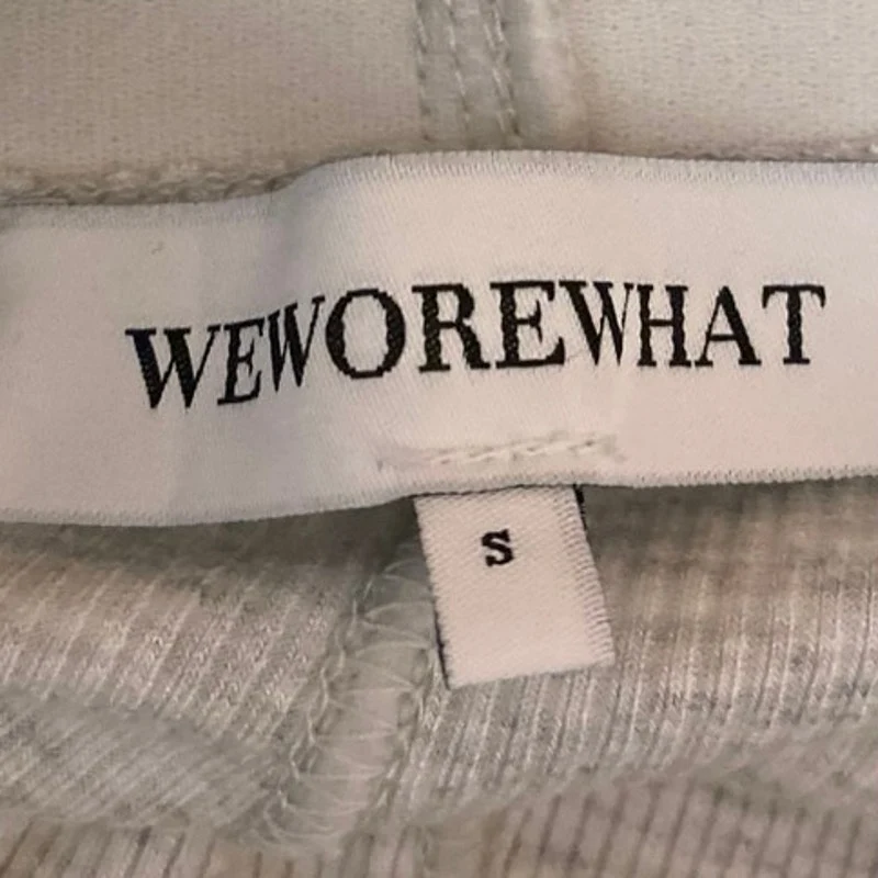 WeWoreWhat Women's Gray Rib Knit High Waist Button Boxer Lounge Sleep Shorts Sx` - Image 4