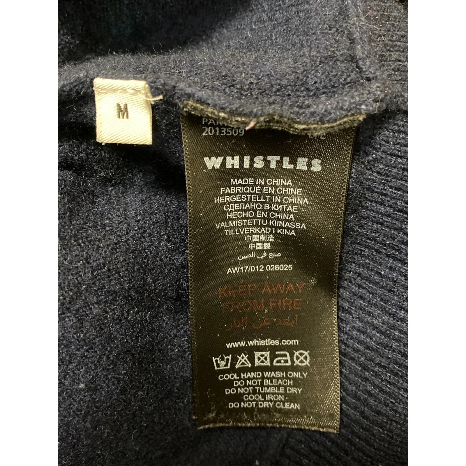 Whistles Women's Blue Mock Neck Long Dolman Sleeve Knit Pullover Sweater Top M - Image 5