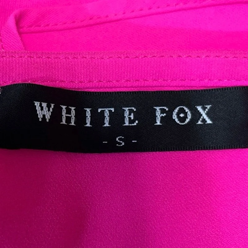 White Fox Pink Ruffle Front Tie Festival Boho Chic Sleeveless Crop Top Size S - Image 3