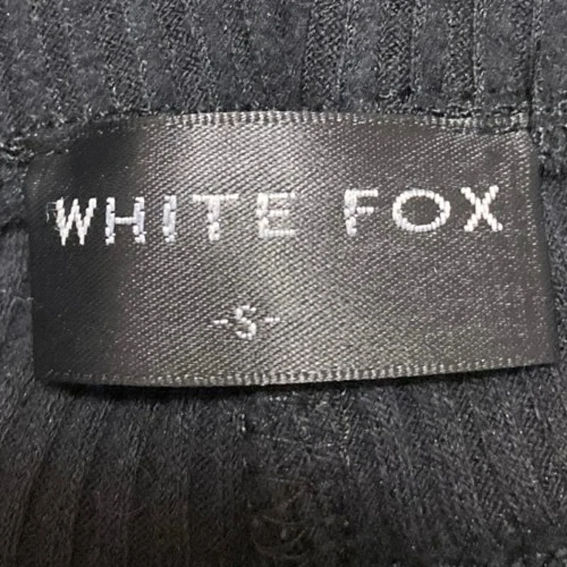 White Fox Women's Black Rib Knit Cutout Knot Side Flared Trousers Pants Size S - Image 5