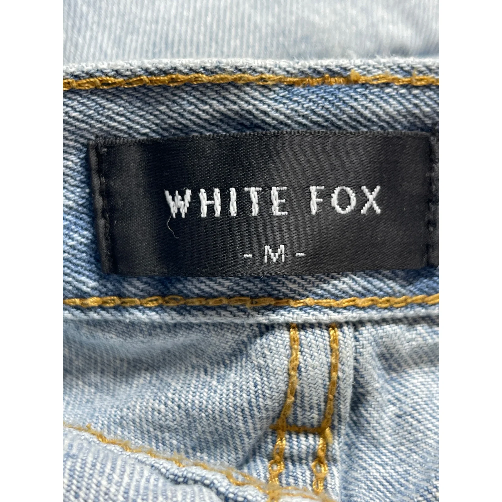 White Fox Women's Blue Light Wash Wide Leg Baggy Loose Fit Denim Jeans Size M - Image 4