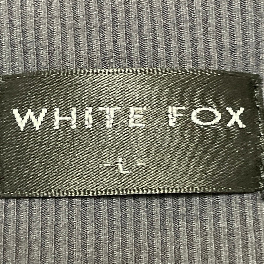 White Fox Women's Dark Gray Ribbed Knit Full Zip Long Sleeve Crop Top Size L - Image 4