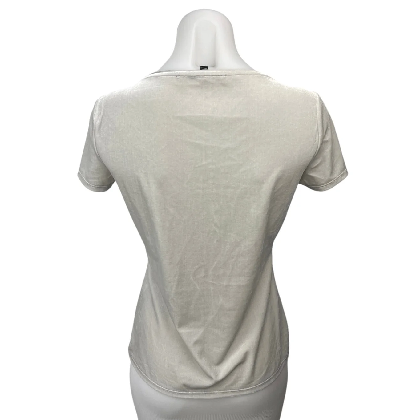White House Black Market Gray Velour Velvet Short Sleeve Casual Tee Top Size XS - Image 2
