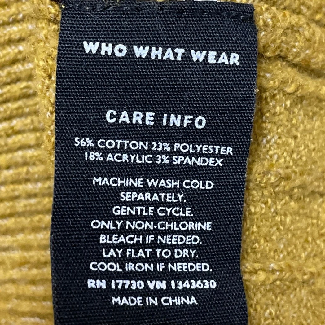 Who What Wear Women's Gold Sleeveless Crew Neck Ribbed Knit Sweater Tank Top M - Image 5