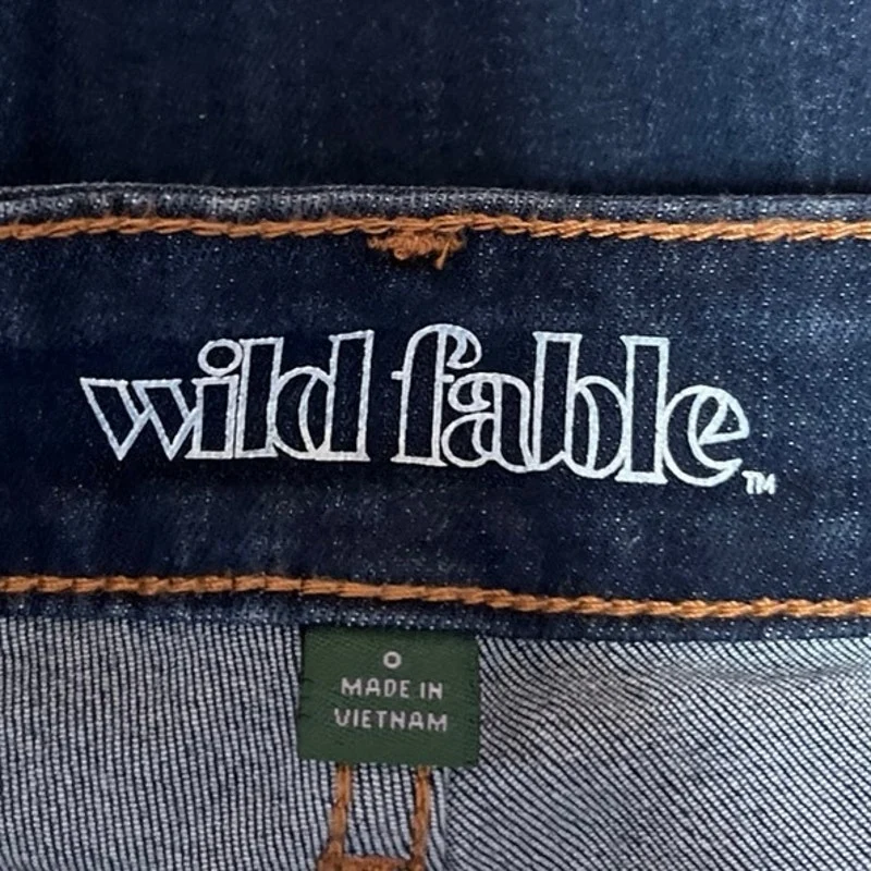 Wild Fable Blue Dark Wash Distressed Stretch Md Rise Cropped Skinny Jean Size 0 - Image 4