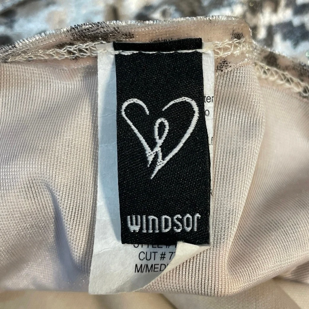 Windsor Beige Velvet Velour Snakeskin Cami Sleeveless Tank Mini Bodycon Dress M - Image 5