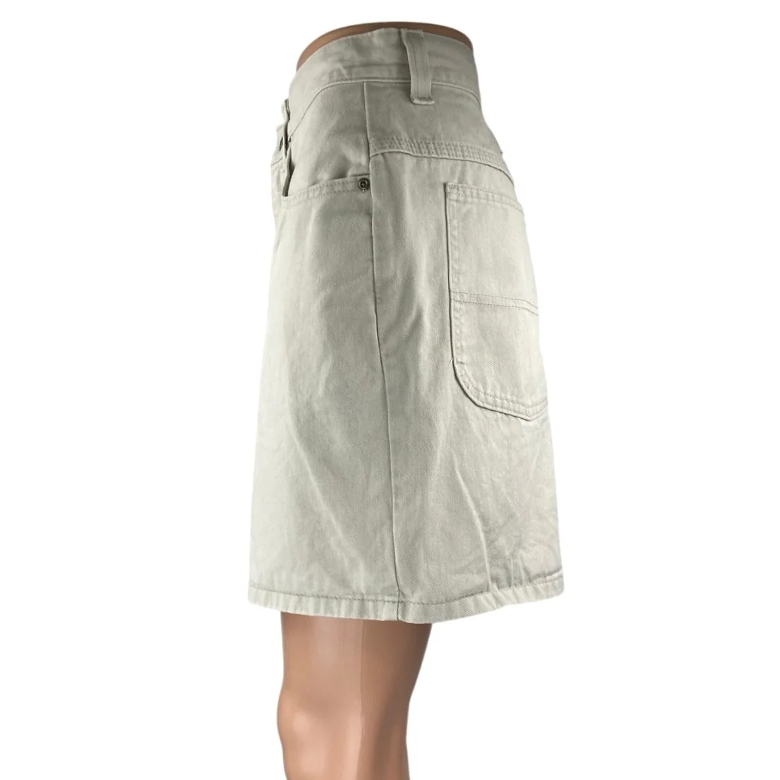 Women's Gray High Waisted A Line Relaxed Fit Casual Denim Jean Shorts Size M - Image 2