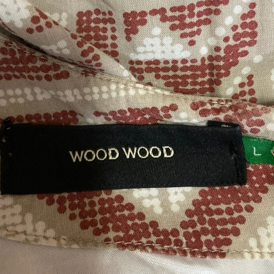 Wood Wood Multicolor Crewneck Half Sleeve Back Zip Career Office Shift Dress L - Image 4