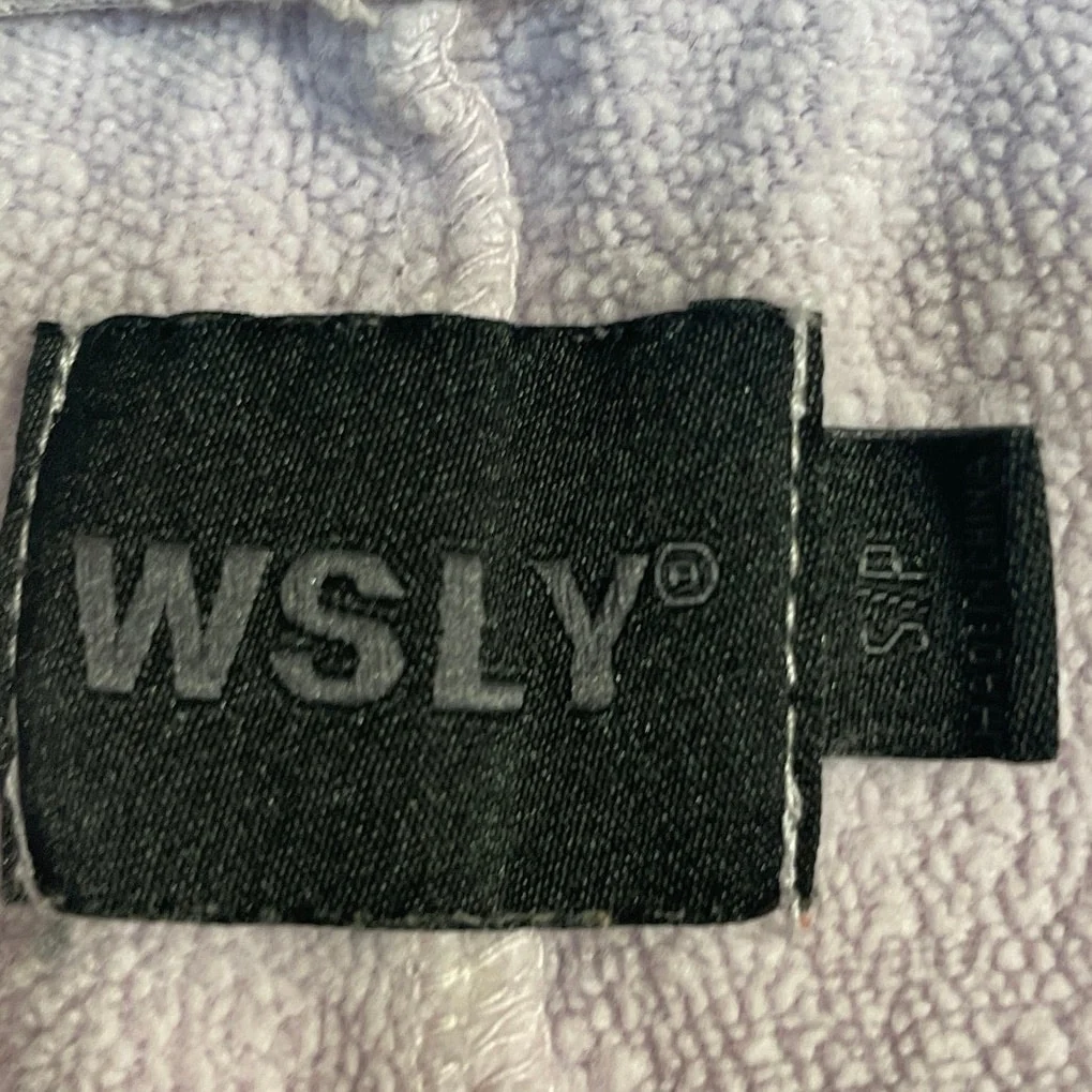 WSLY Women's Purple Lilac Fleece Drawstring Mid Rise Lounge Mini Shorts Size S - Image 4