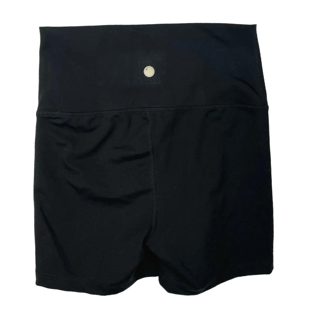 Yogalicious Black High Rise Wide Waistband Workout Athletic Bike Short Sz M - Image 2
