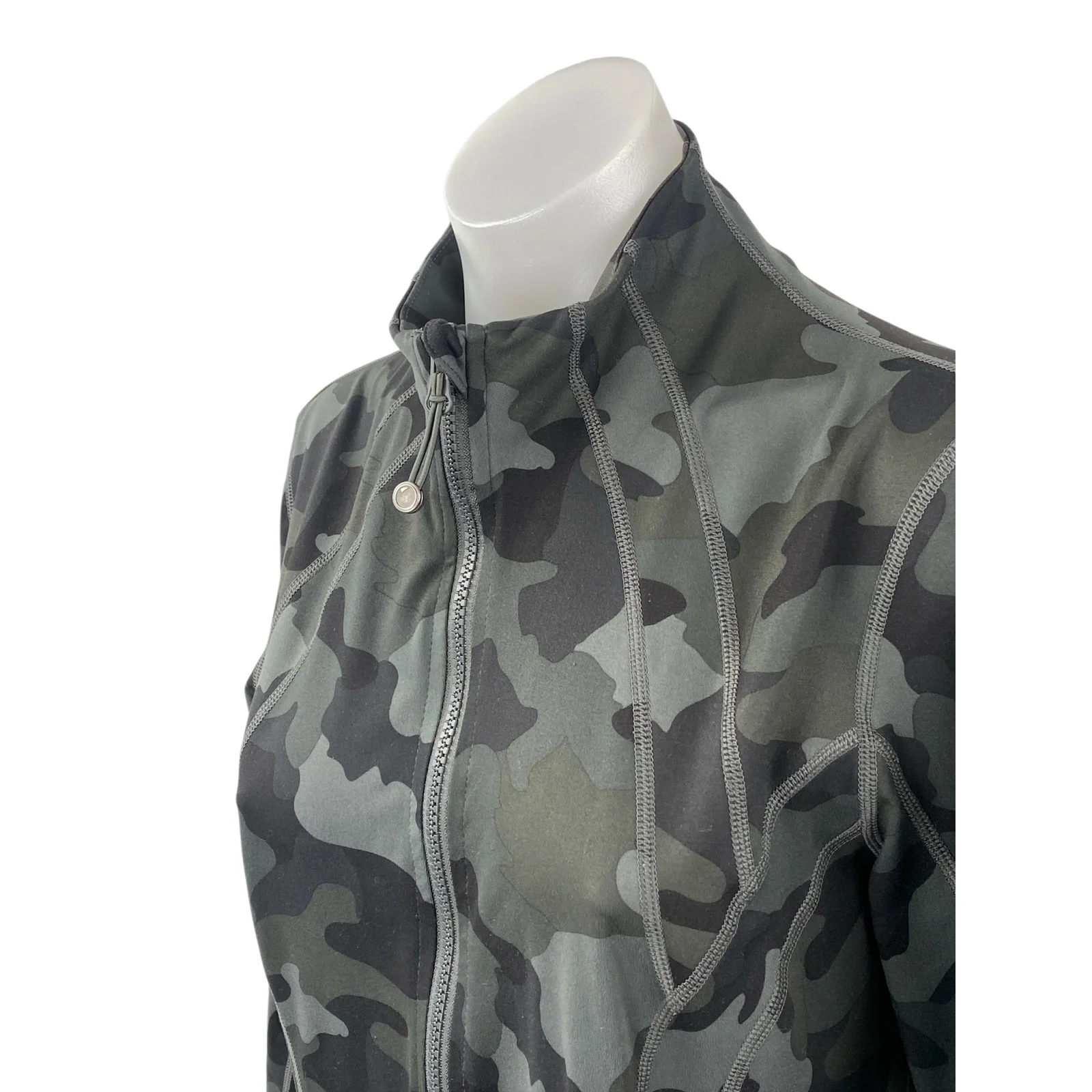 Yogalicious Lux Camouflage Long Sleeve Yoga Activewear Athletic Coat Jacket Sz M - Image 3