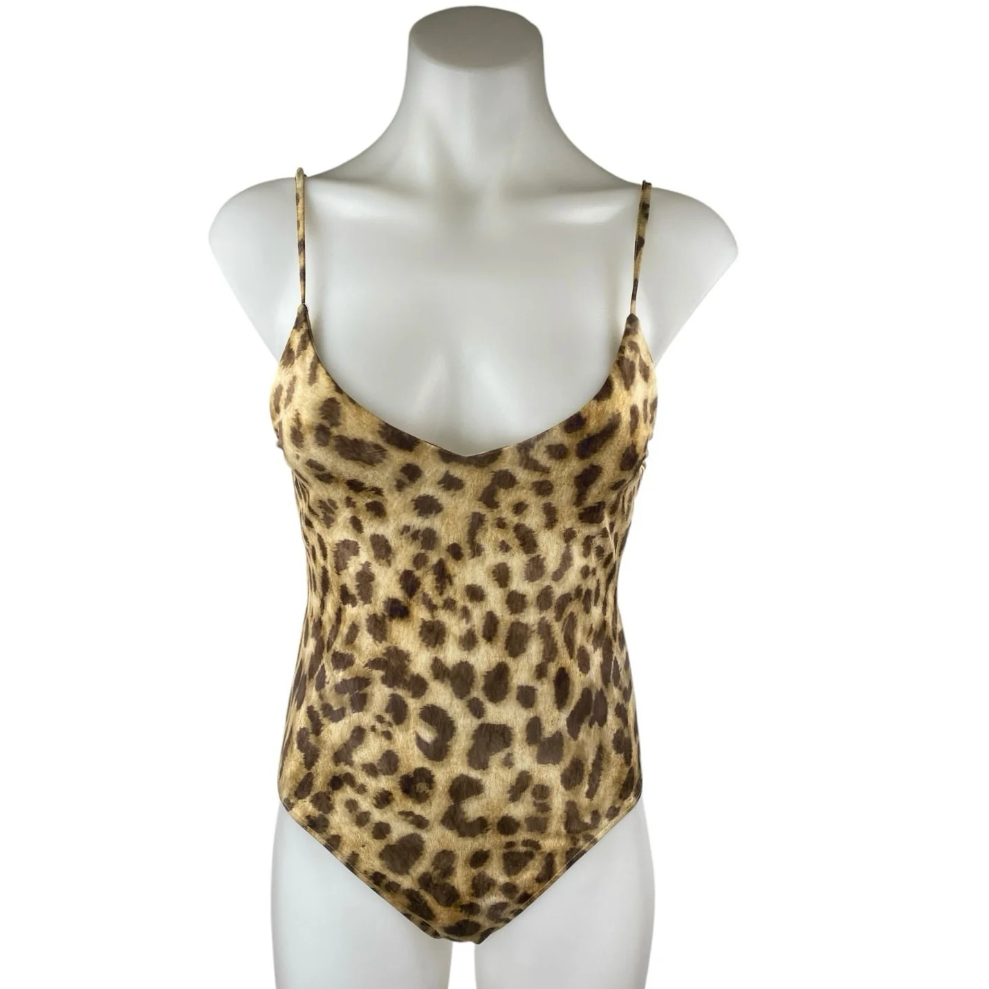 Zara Beige Leopard Animal Print Sleeveless Cami Camisole Tank Bodysuit Top Sz M
