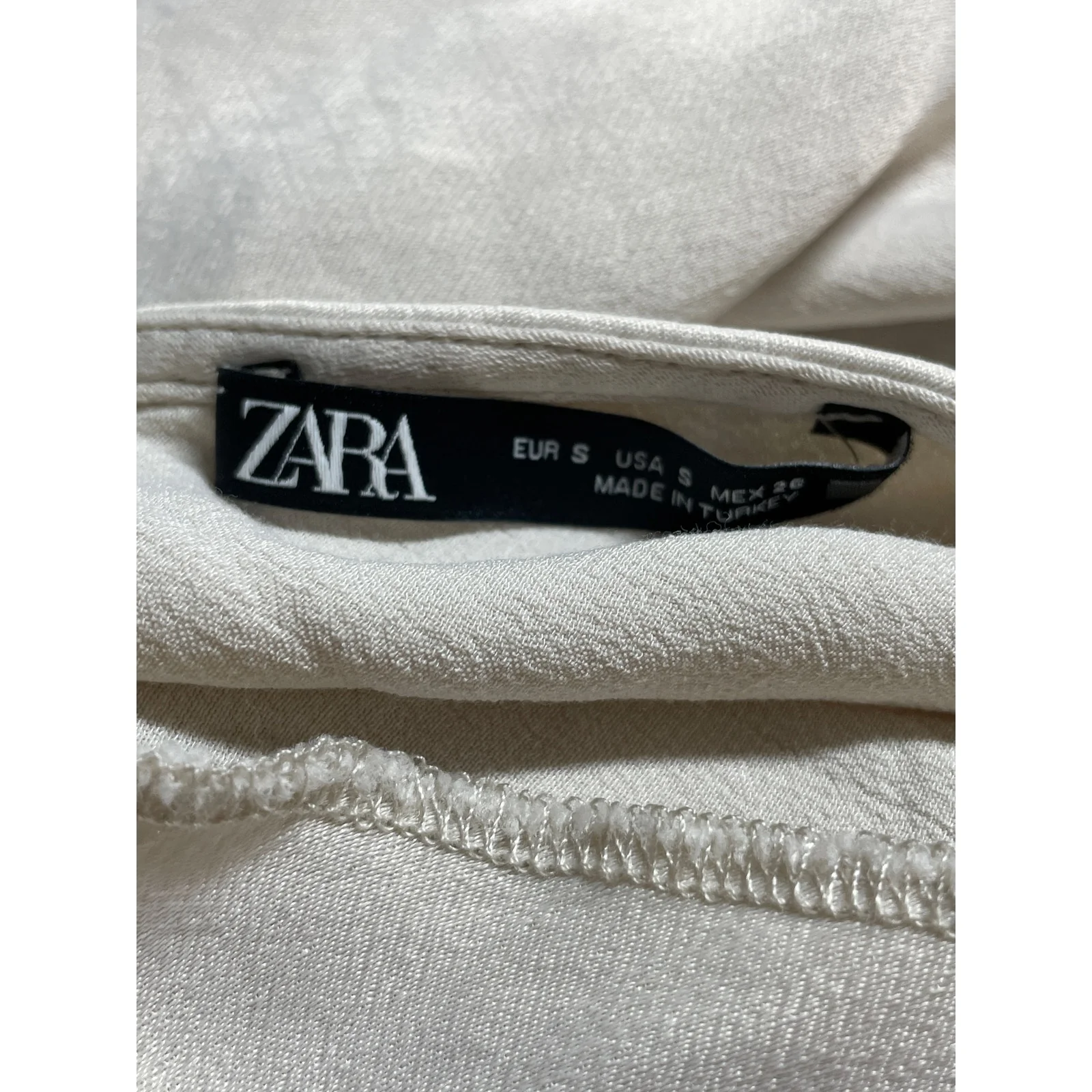 Zara Beige Silver Sleeveless Cowl Neck Cami Camisole Tank Mini Slip Dress Size S - Image 6