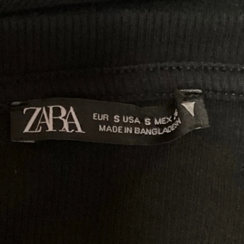 Zara Black Pullover Long Sleeve Crew Neck Cable Knit One Piece Bodysuit Size S - Image 3