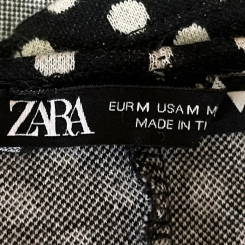 Zara Black White Square Neck Polka Dot Pullover Y2K Chic Crop Tank Top Size M - Image 3