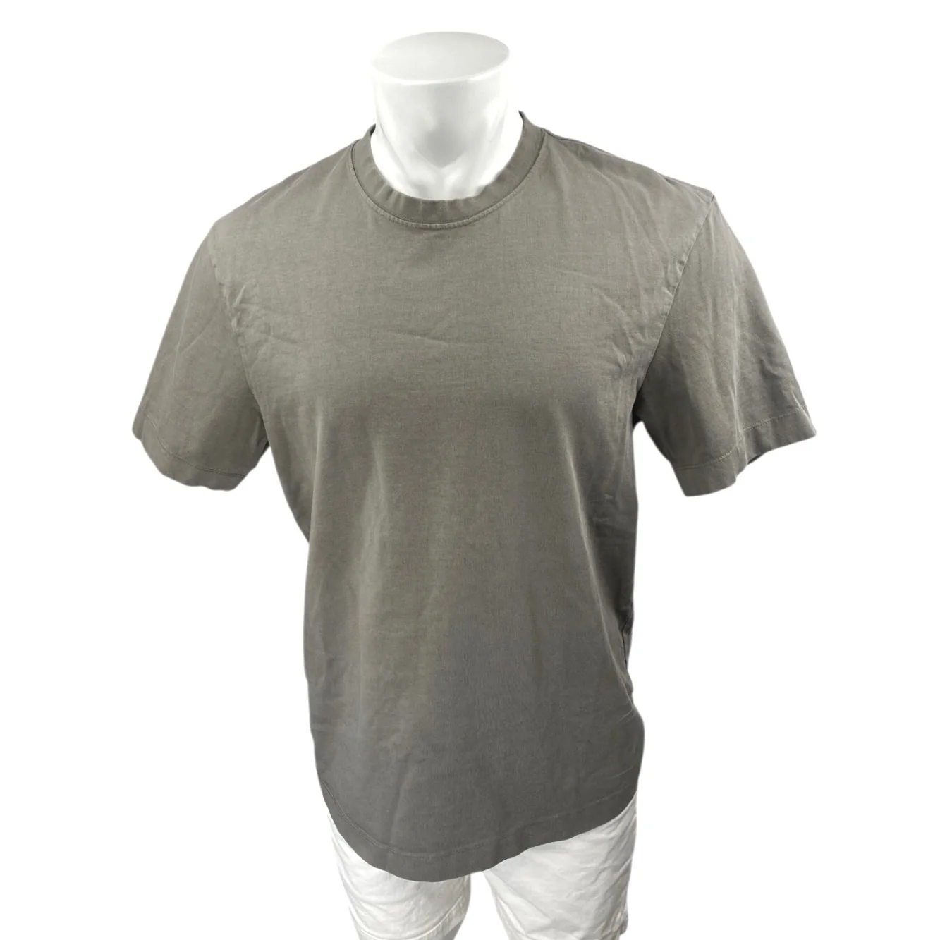 Zara Men's Gray Short Sleeve Crew Neck Slim Fit Casual Tee T-Shirt Top Size L