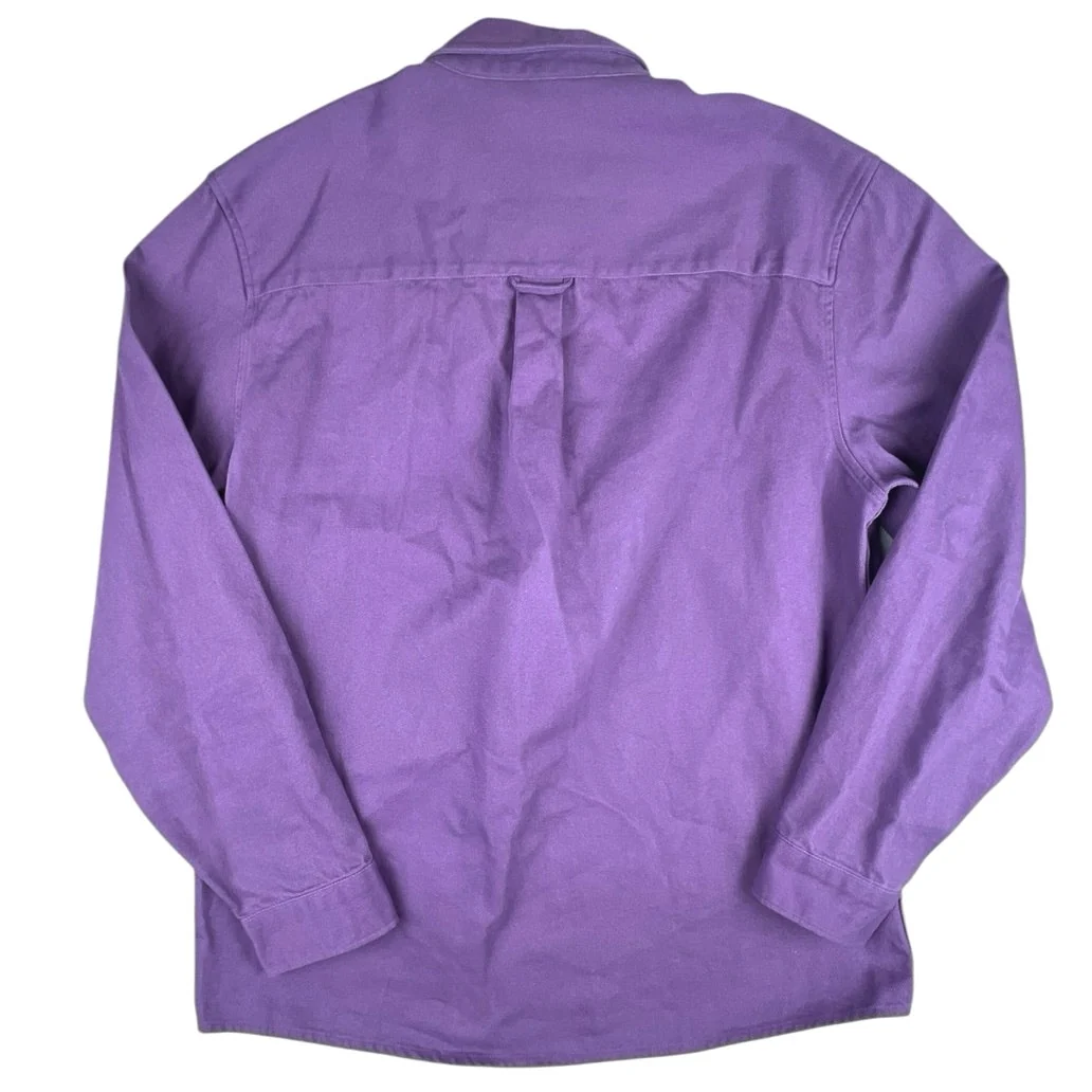Zara Men's Purple Corduroy Button Down Long Sleeve Shacket Jacket Shirt Top XL - Image 2