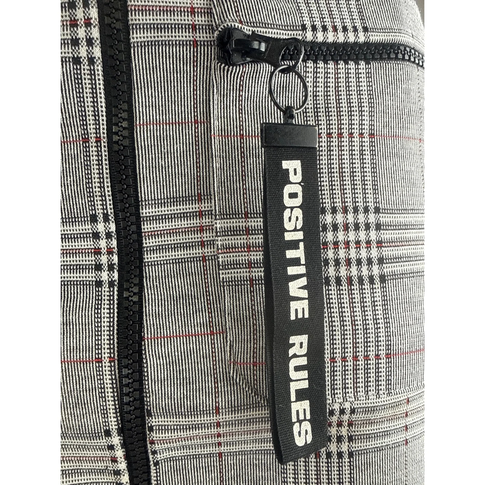Zara Positive Rules Gray Plaid Zip Up Pocket High Waist Mini Pencil Skirt Size S - Image 4
