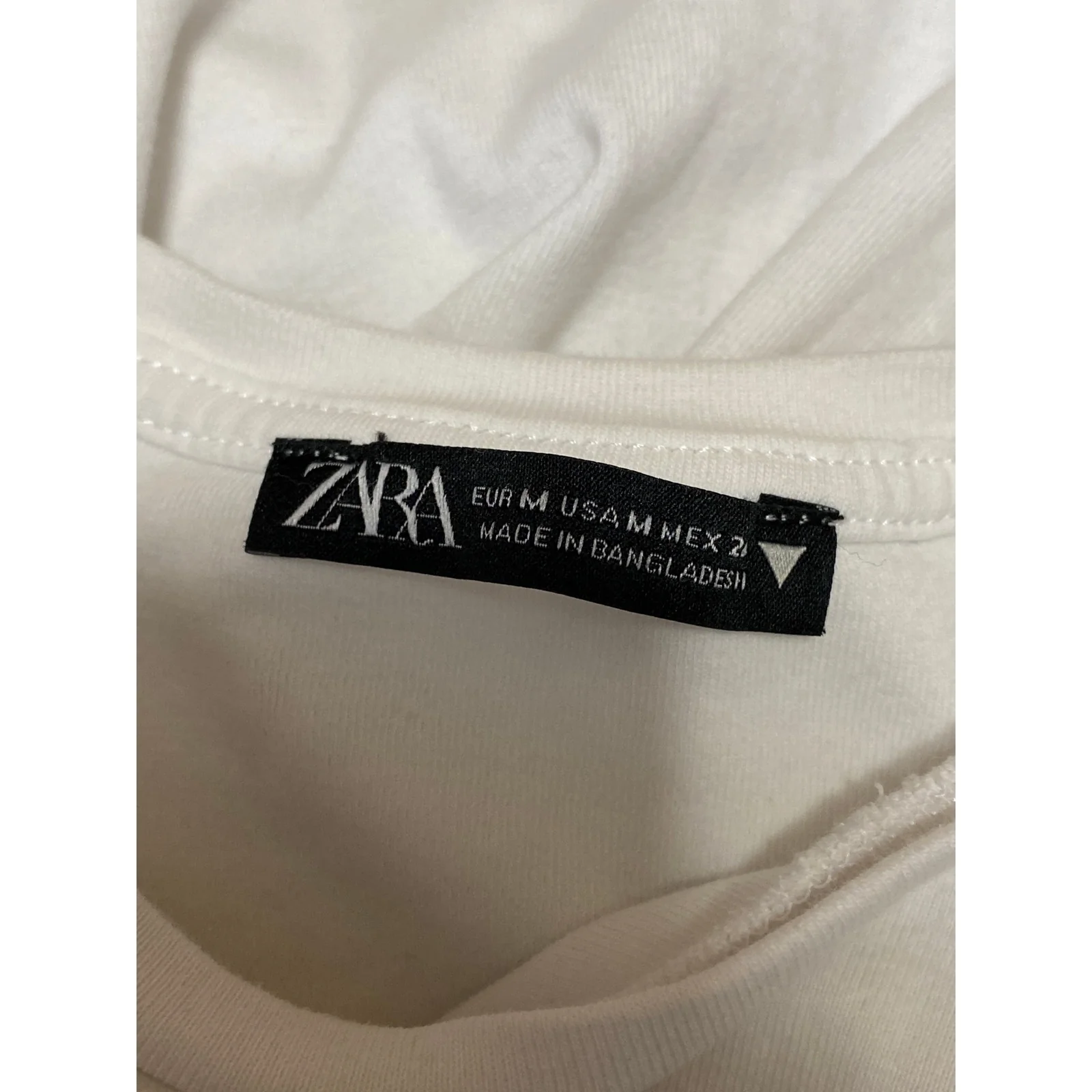 Zara White Crew Neck Long Sleeve Yoga Athletic Activewear Crop Tee T-Shirt Top M - Image 5