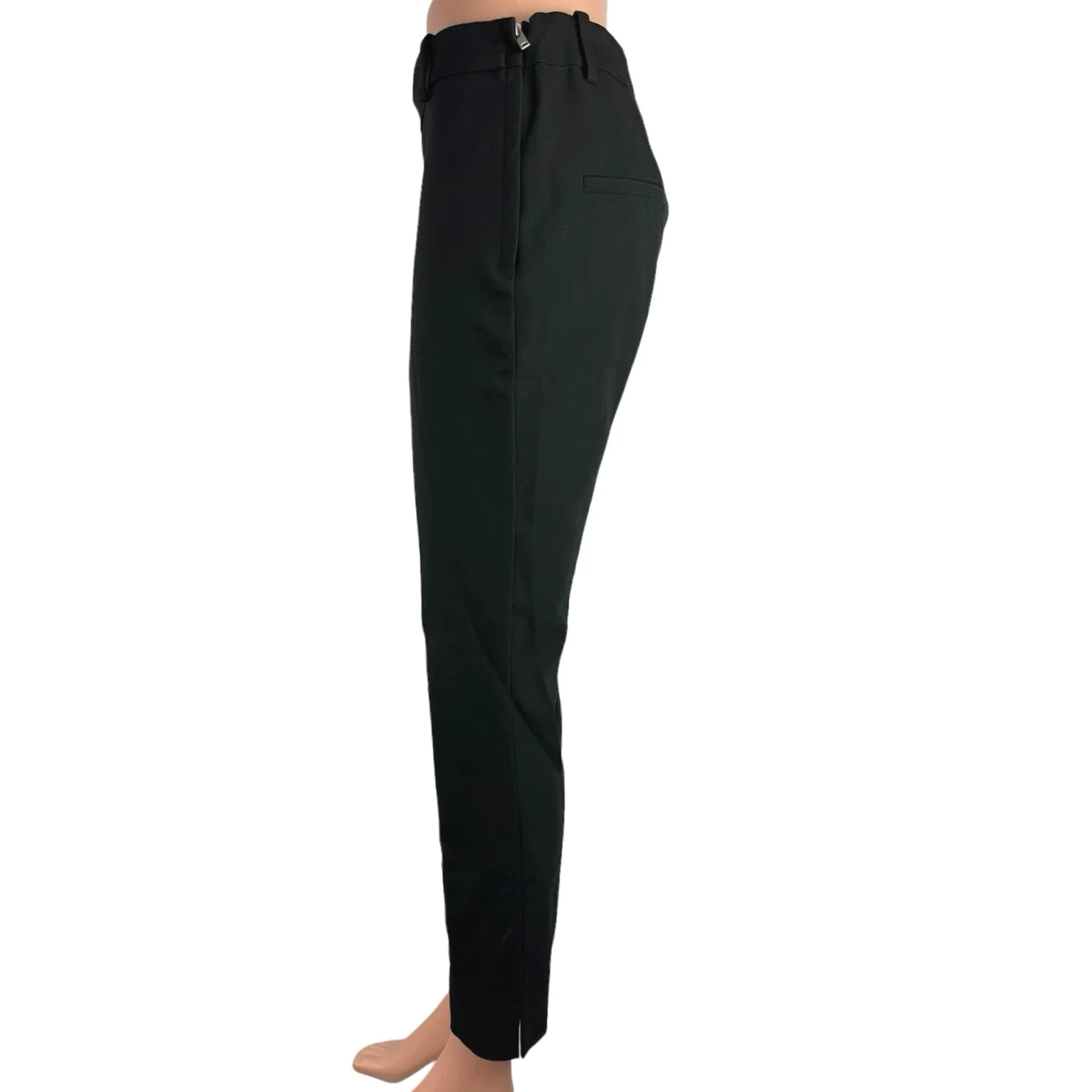 Zara Woman Black Mid Rise Side Zip Straight Leg Trouser Dress Pants Size S - Image 2