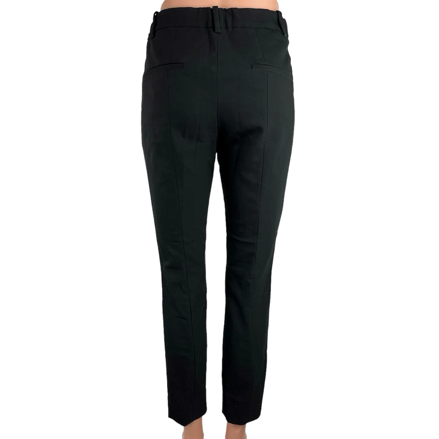 Zara Woman Black Mid Rise Side Zip Straight Leg Trouser Dress Pants Size S - Image 3