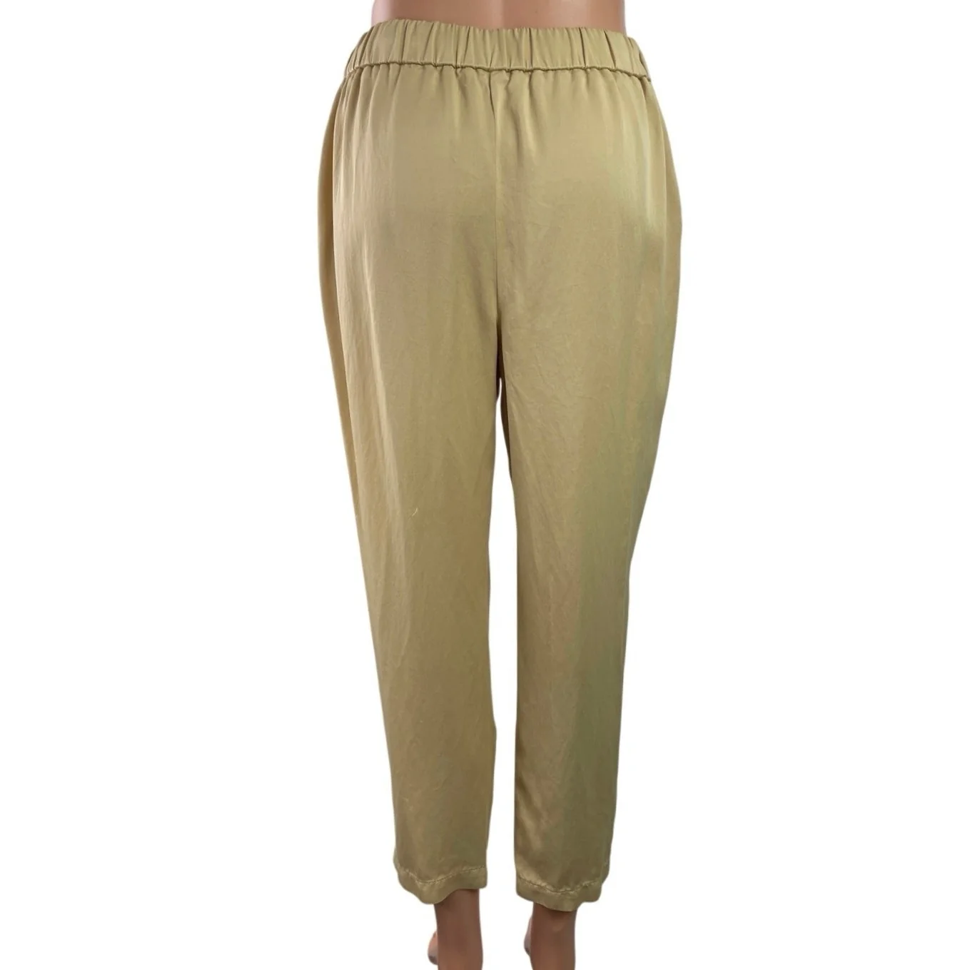 Zara Women's Beige High Waisted Button Fly Skinny Straight Leg Trousers Pants XS - Image 3