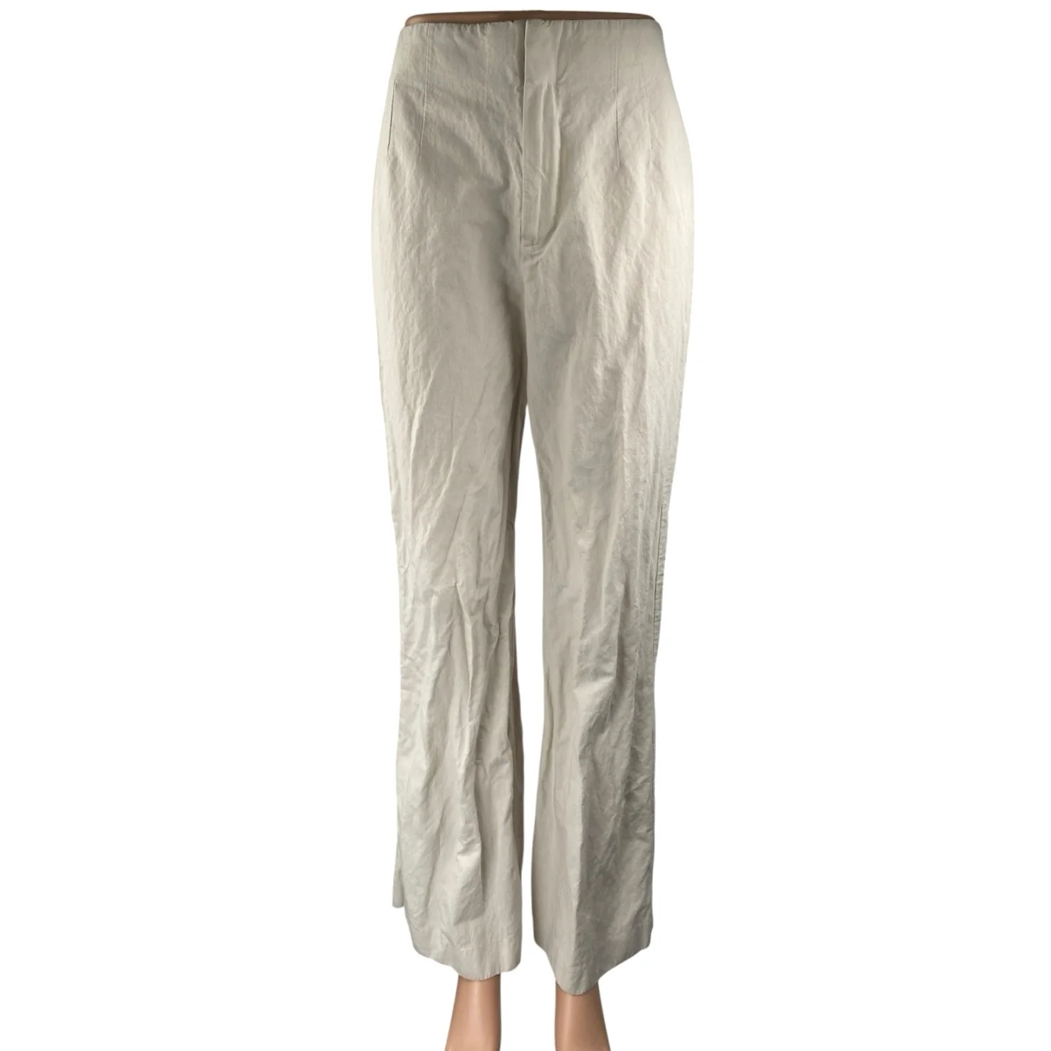 Zara Women's Beige High Waisted Flare Bootcut Trousers Dress Pants Size XS