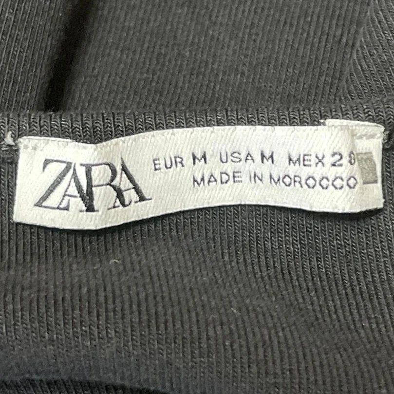 Zara Womens Black Crewneck Short Sleeve Open Back Bodysuit Tee T-shirt Top Sz M - Image 4