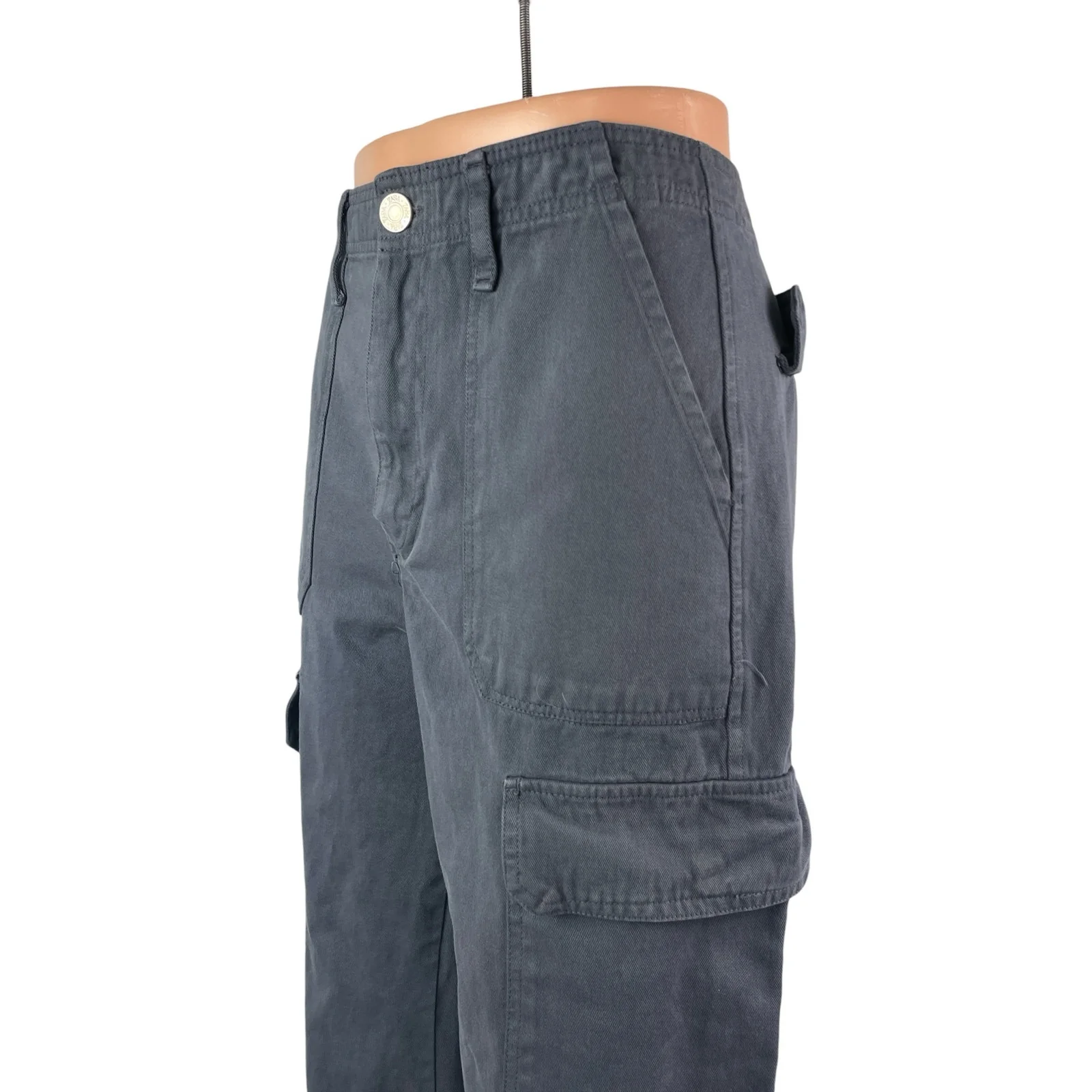 Zara Women's Black High Waisted Utility Straight Leg Y2k Trousers Pants Size 6 - Image 2