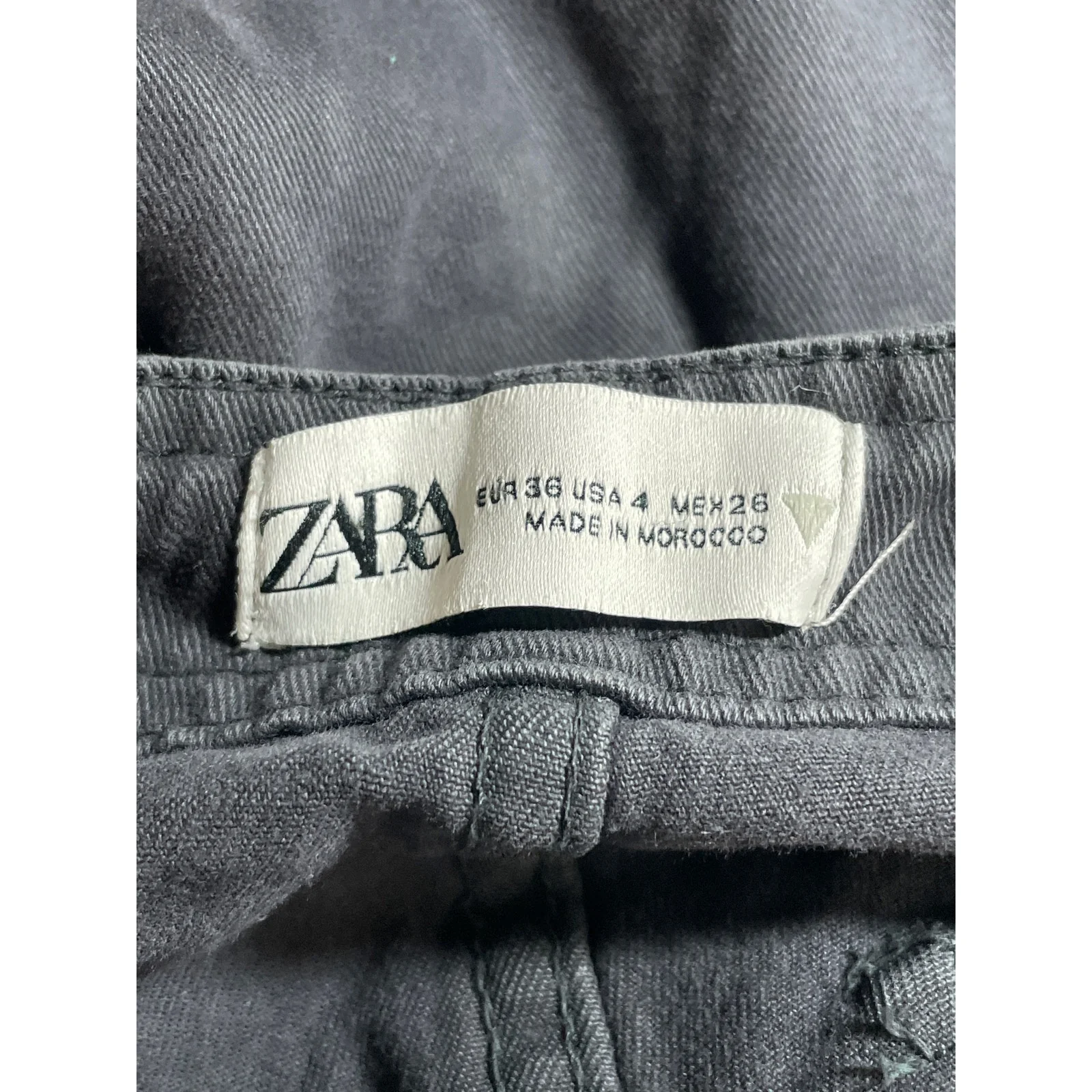 Zara Women's Black High Waisted Wide Leg Utility Cargo Trousers Pants Size 4 - Image 6