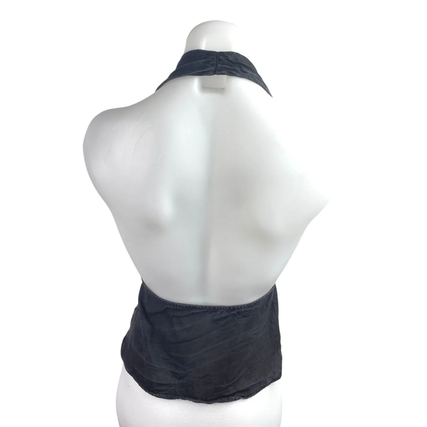 Zara Women's Black Sleeveless Halter Plunging Open Back Blouse Top Size XS - Image 2