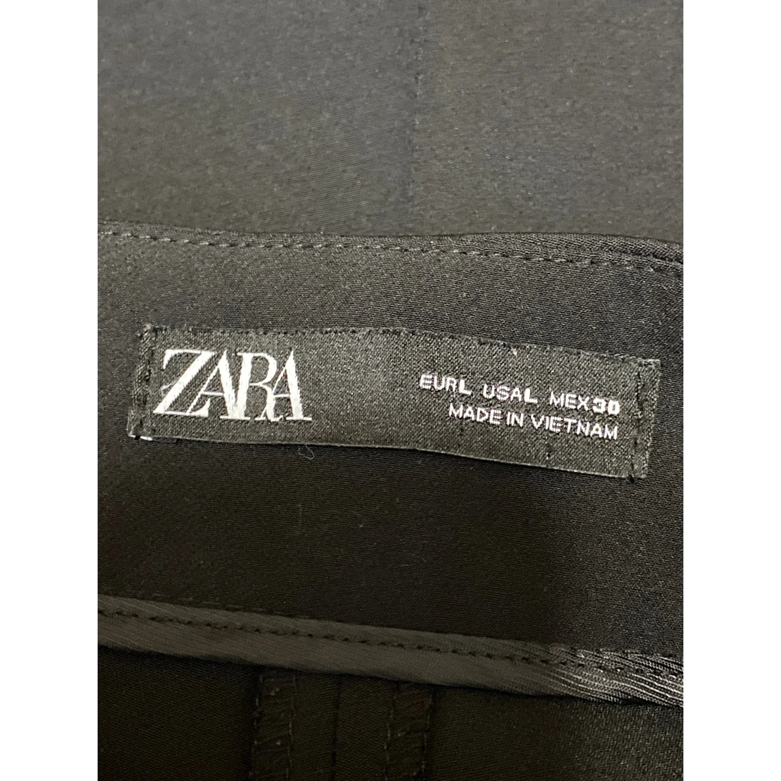 Zara Women's Black Split Slit Hem High Waisted Flare Straight Trousers Pants L - Image 5