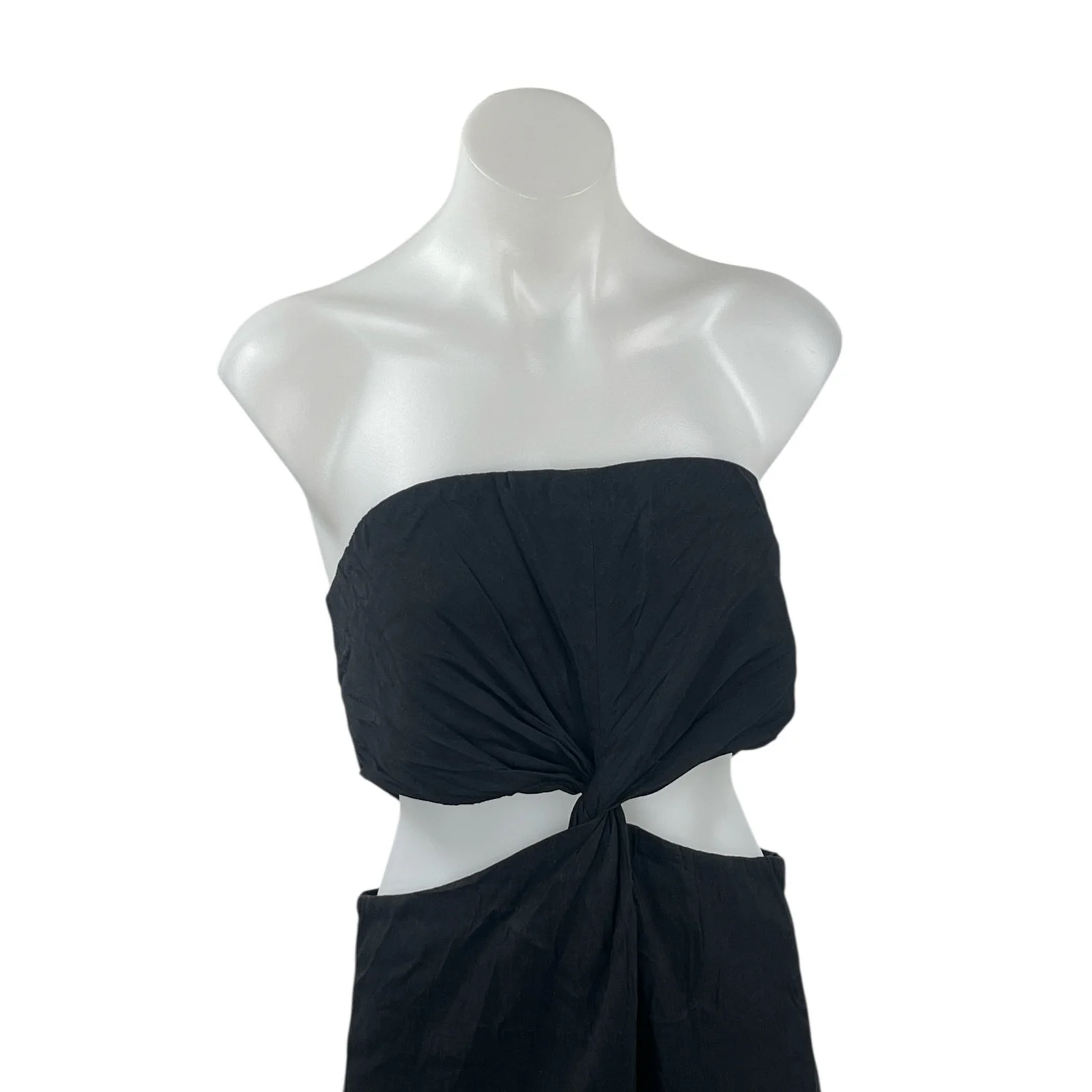 Zara Women's Black Strapless Tube Cutout Sleeveless Slit Pencil Midi Dress XXL - Image 2