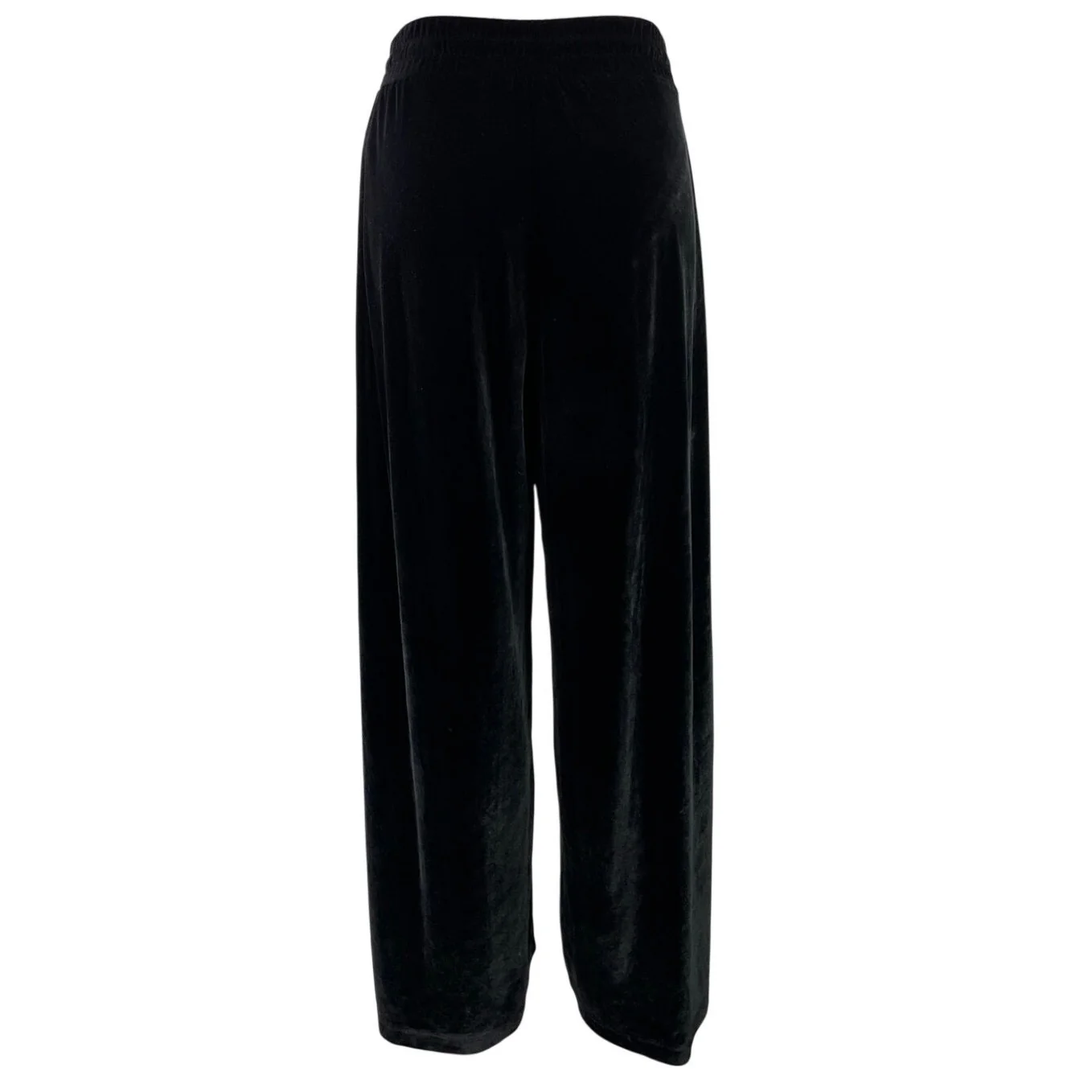 Zara Women's Black Velvet Velour High Waisted Palazzo Wide Leg Trousers Pants S - Image 3