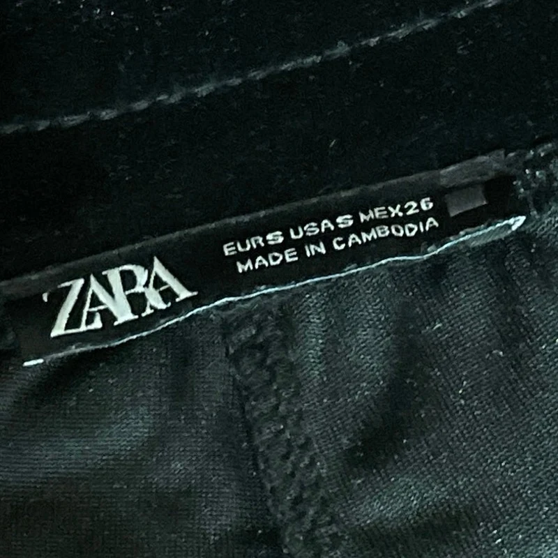 Zara Women's Black Velvet Velour High Waisted Palazzo Wide Leg Trousers Pants S - Image 4