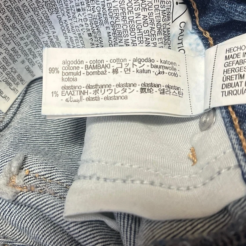 Zara Women's Blue Dark Wash Skinny Leg Mid Rise Slim Fit Denim Jeans Pants Sz 0 - Image 5