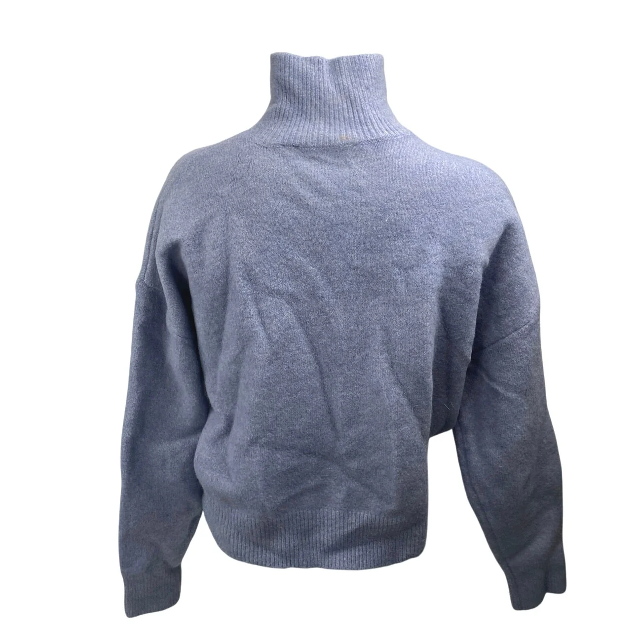 Zara Women's Blue Long Sleeve Turtleneck Knit Sweatshirt Sweater Top Size S - Image 2