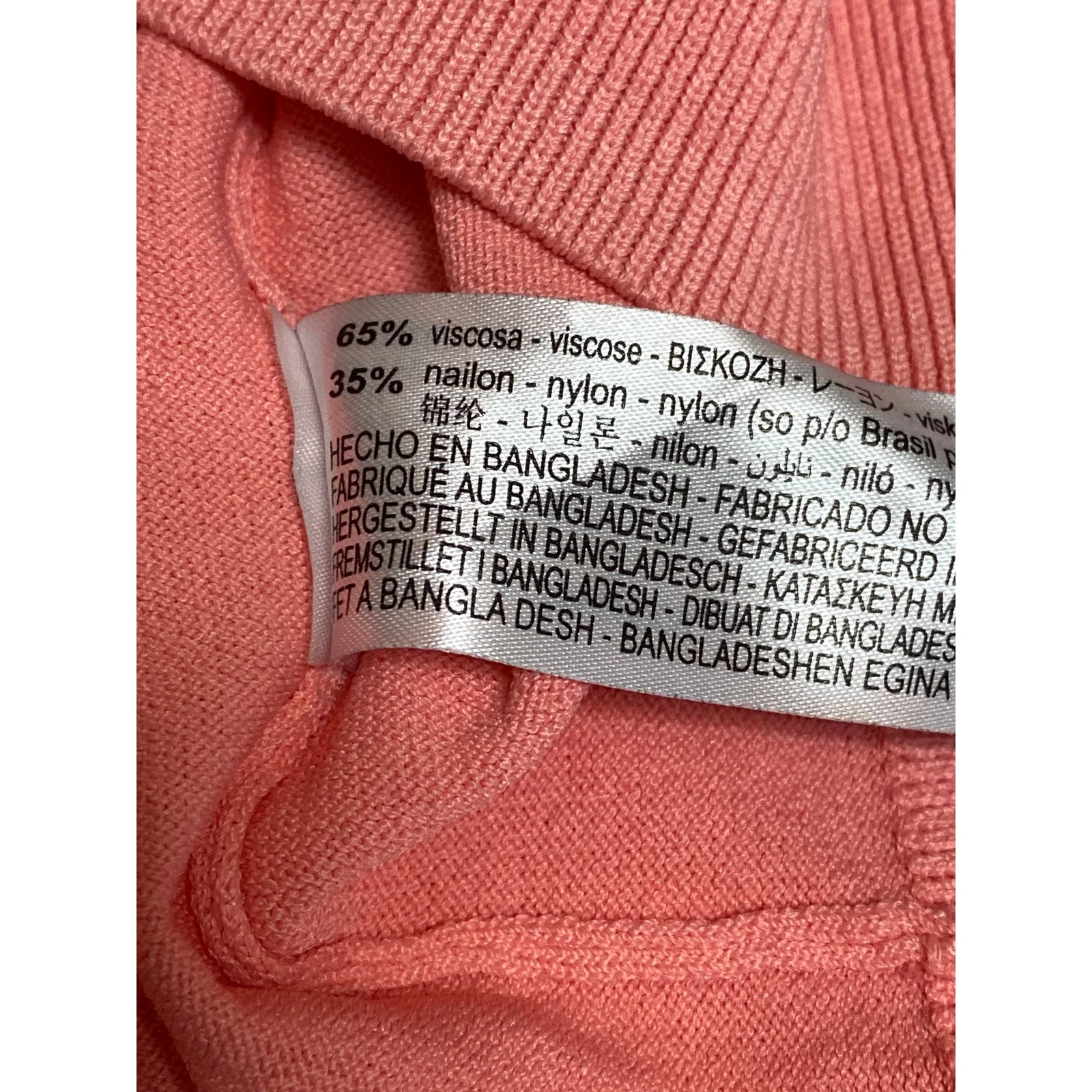 Zara Women's Coral Long Sleeve V Neck Knit Loose Sweatshirt Sweater Top Size S - Image 6
