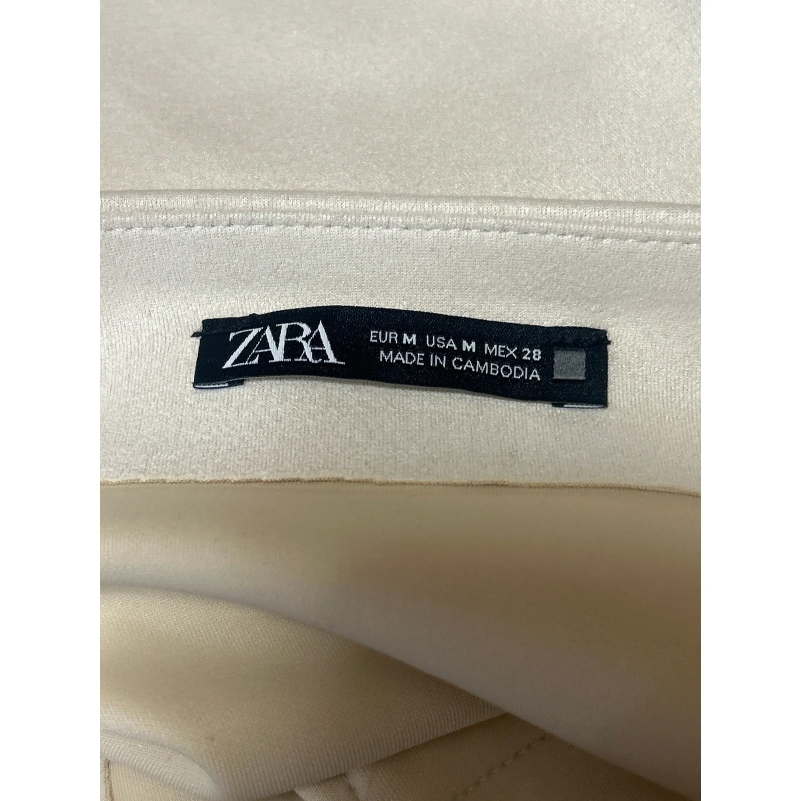 Zara Women's Cream Beige High Waisted Pocket Casual A Line Mini Skirt Size M - Image 4