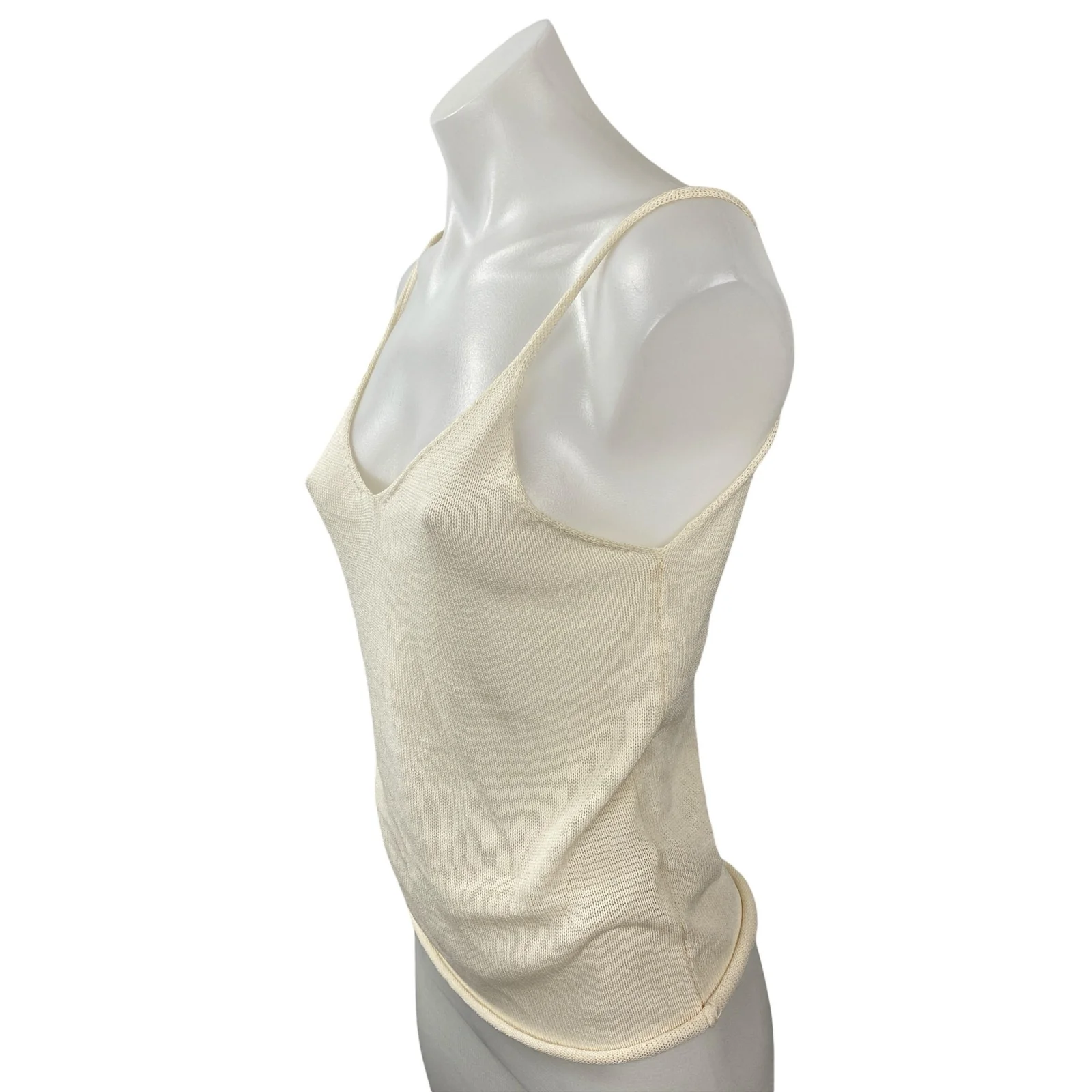 Zara Women's Cream Sleeveless V Neck Knit Blouse Cami Camisole Tank Top Size S - Image 3