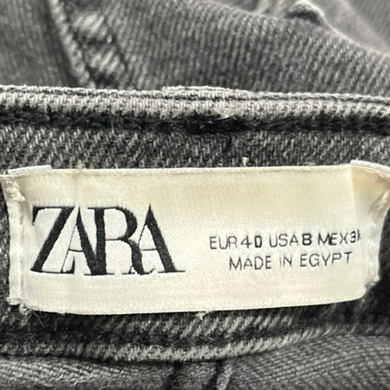 Zara Women's Gray Mid Rise Stretch Raw Hem Cropped Skinny Denim Jeans Size 8 - Image 4