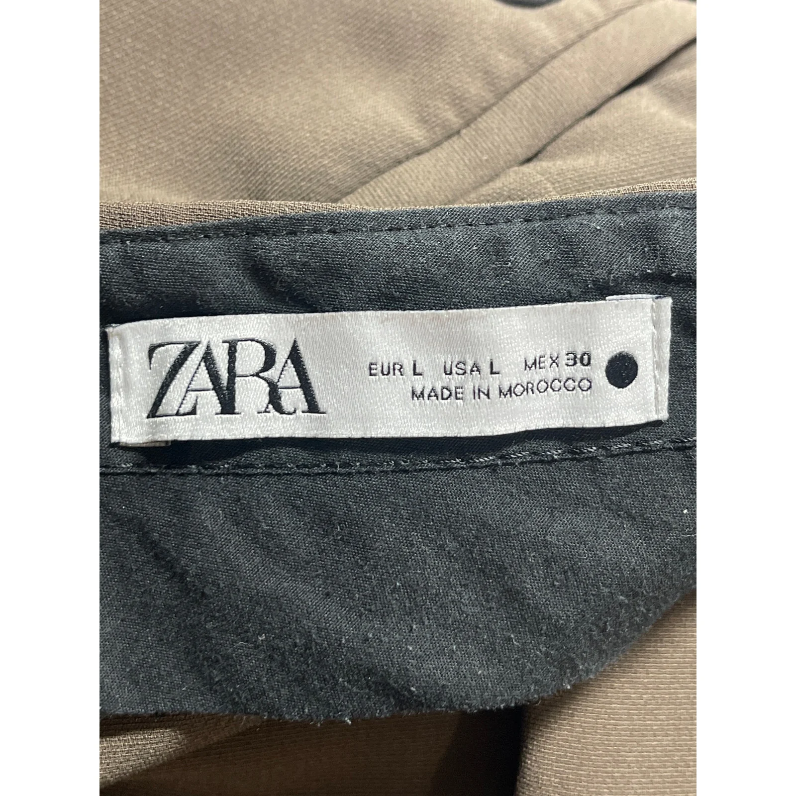 Zara Women's Gray Pleated High Rise Palazzo Wide Leg Trousers Dress Pants Sz L - Image 7